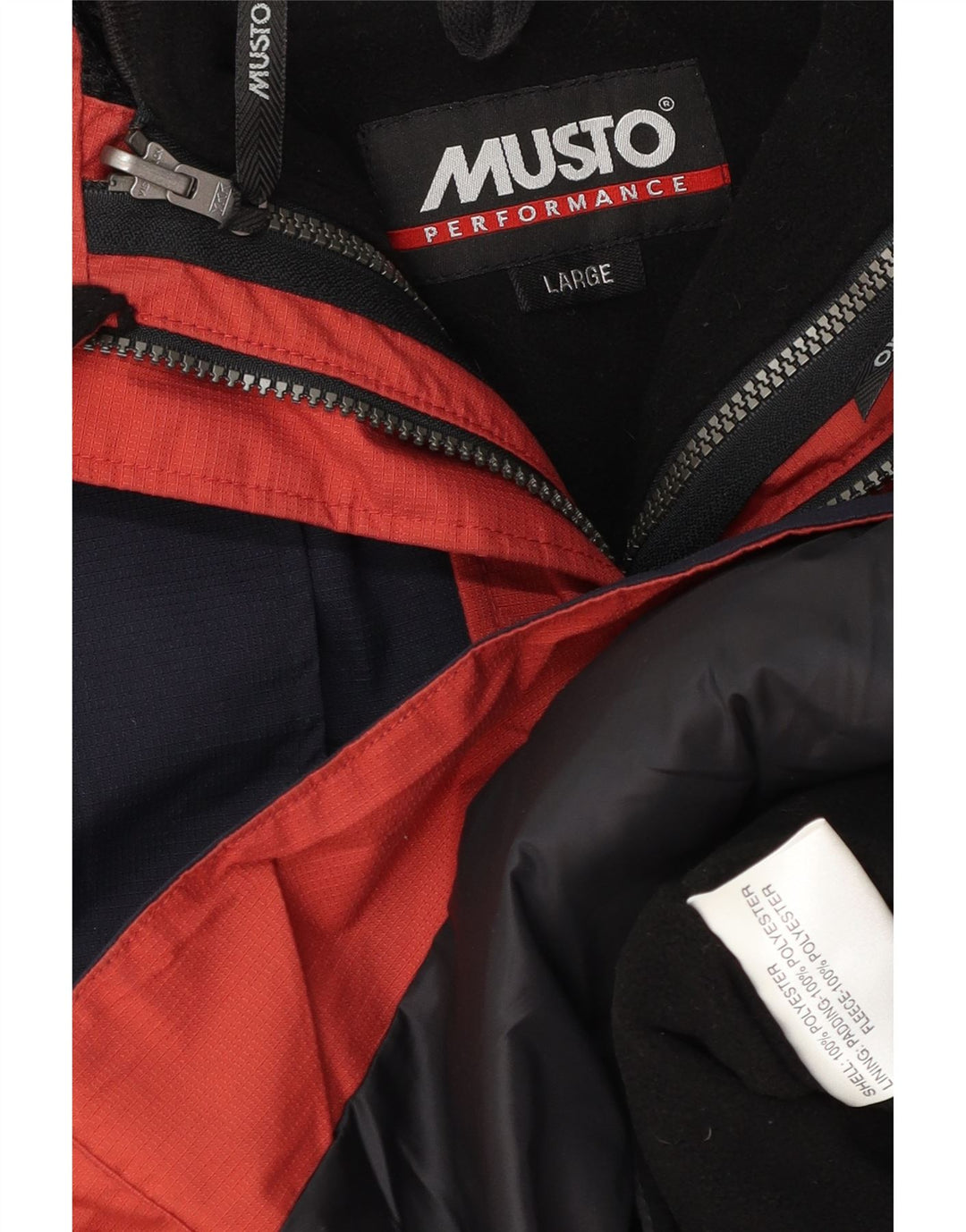 Jaqueta corta-vento masculina Musto com capuz Reino Unido 40 poliéster azul marinho grande