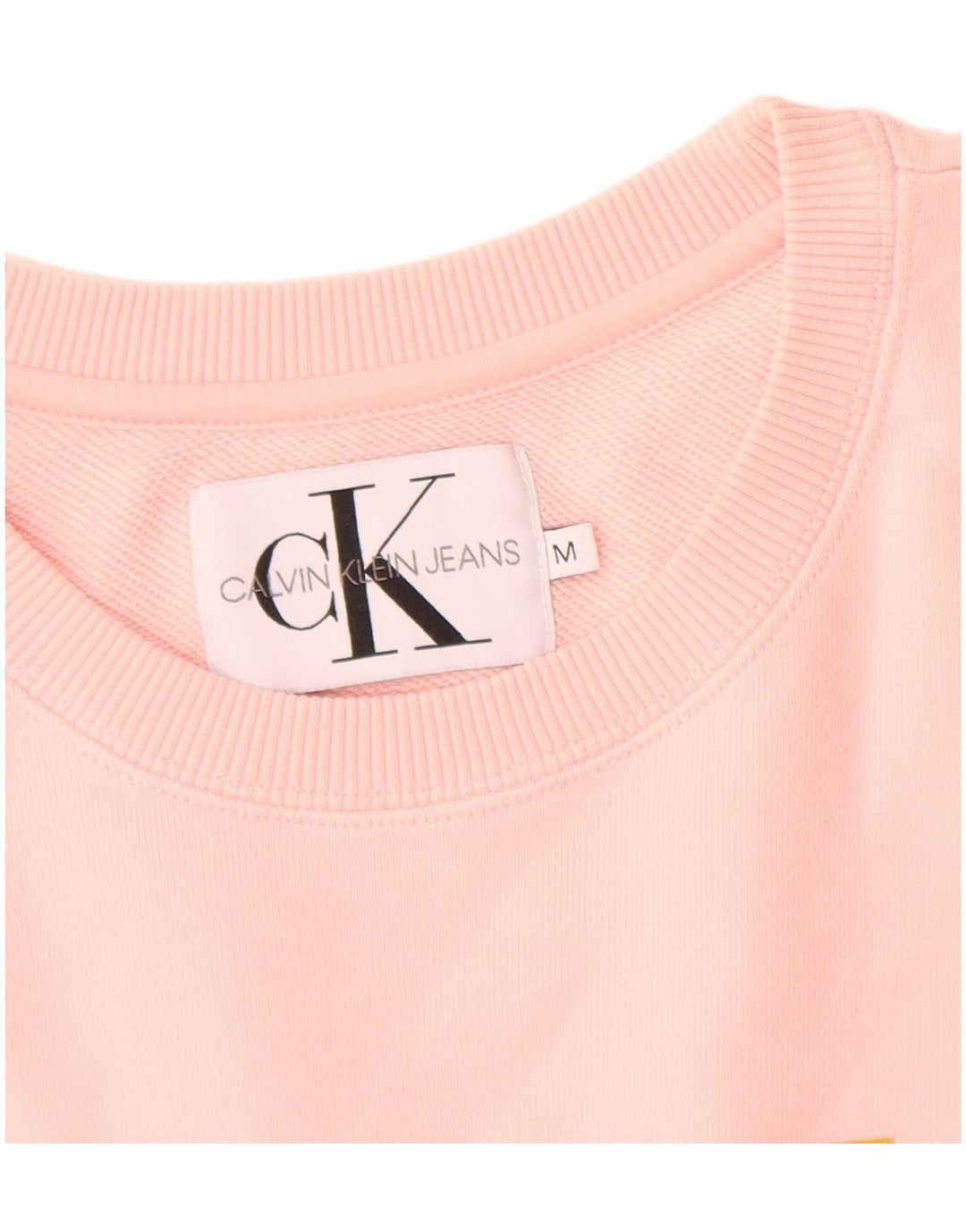 Calvin Klein Jeans feminino moletom gráfico jumper UK 14 médio rosa
