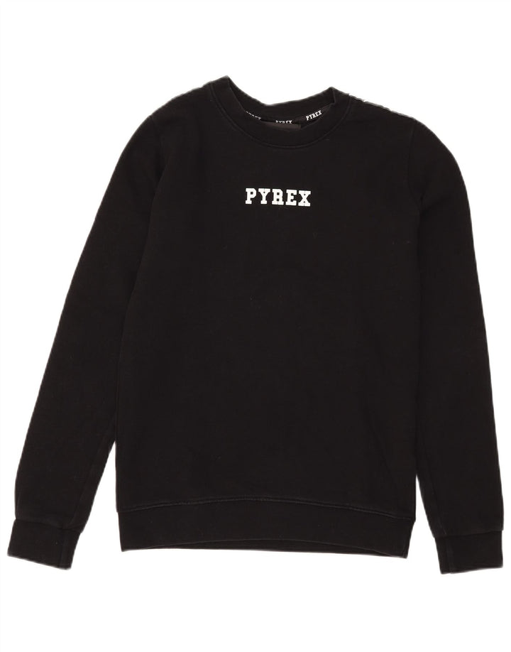 Suéter gráfico feminino Pyrex UK 6 XS algodão preto