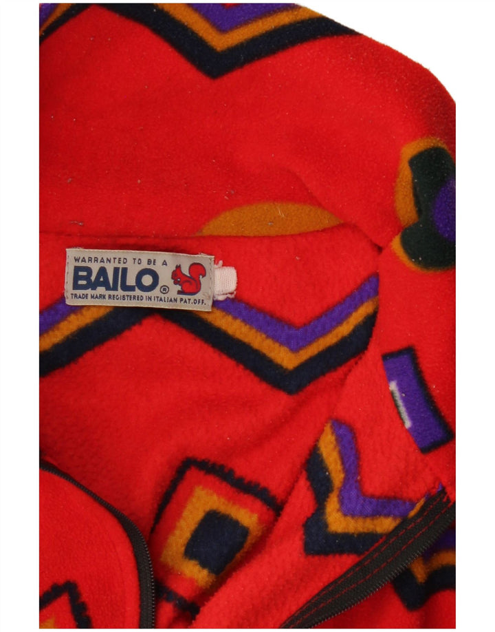 Suéter masculino Bailo de lã com zíper e gola XL vermelho geométrico