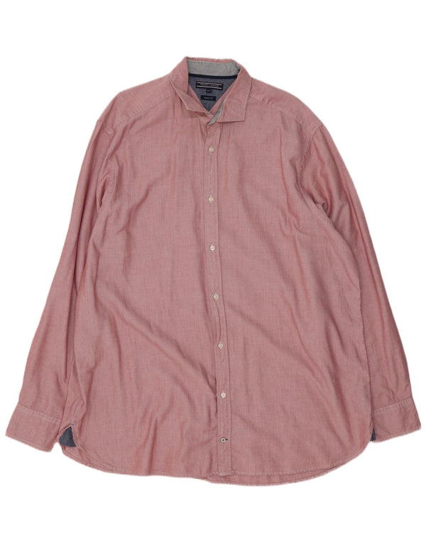 Tommy Hilfiger Camisa masculina alta regular fit 3XL algodão vermelho