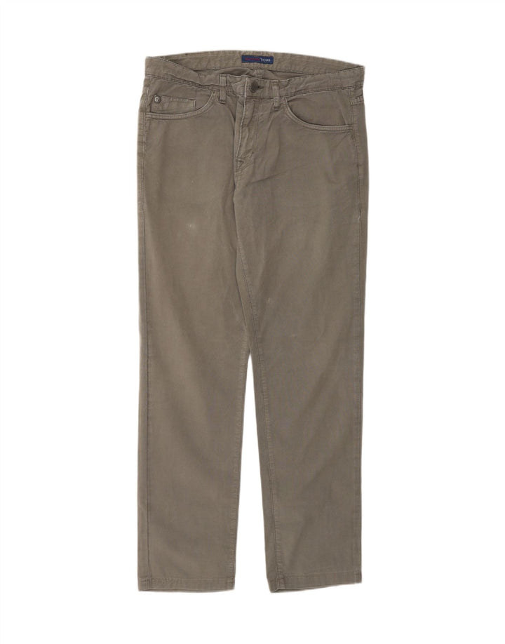 TRUSSARDI Mens Straight Casual Trousers W32 L29 Grey Cotton Vintage Trussardi and Second-Hand Trussardi from Messina Hembry 