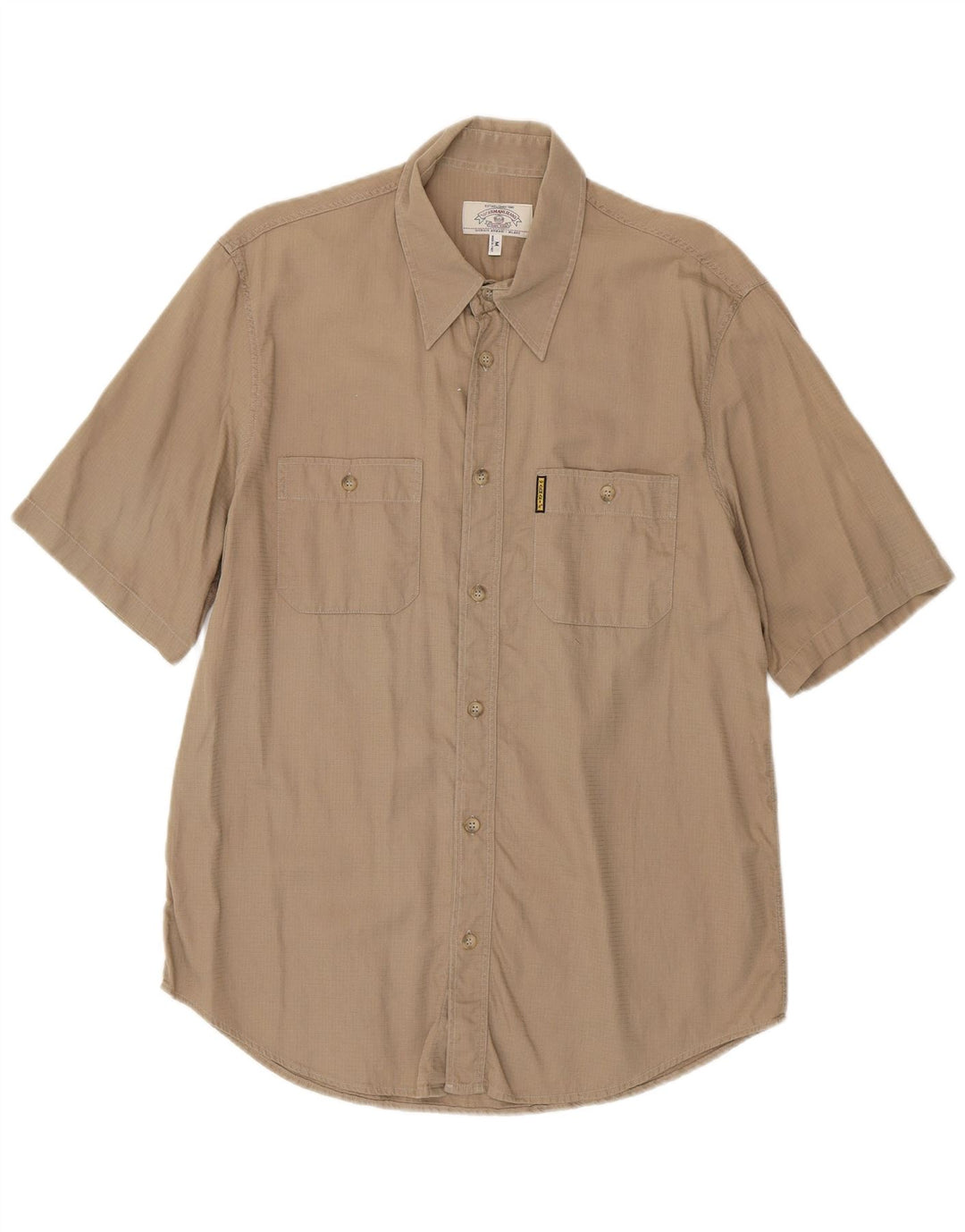 Camisa masculina de manga curta Armani Jeans algodão bege médio