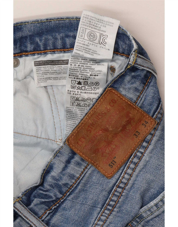 Levi's Masculino 511 Slim Jeans W33 L31 Azul Algodão