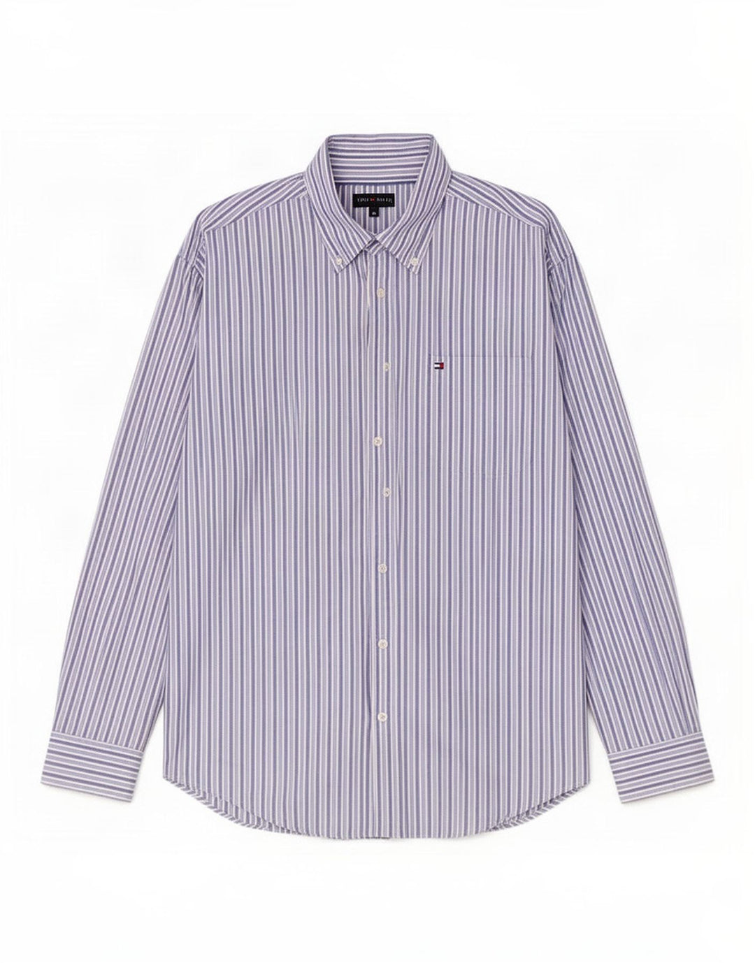 Camisa masculina Tommy Hilfiger listrada azul média