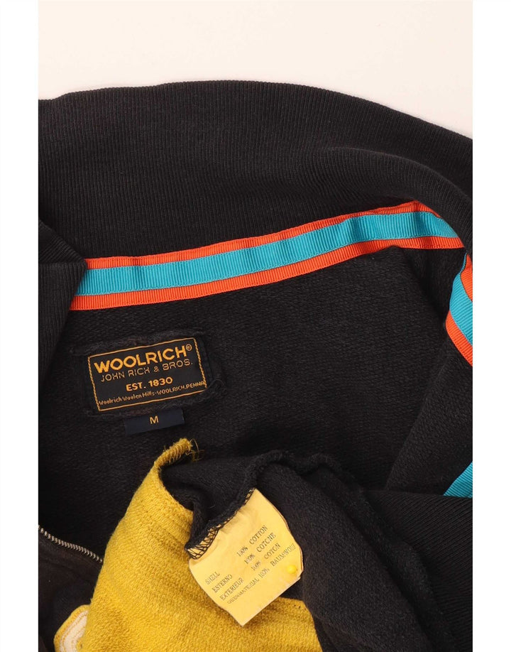 Woolrich masculino gráfico agasalho jaqueta superior algodão preto médio