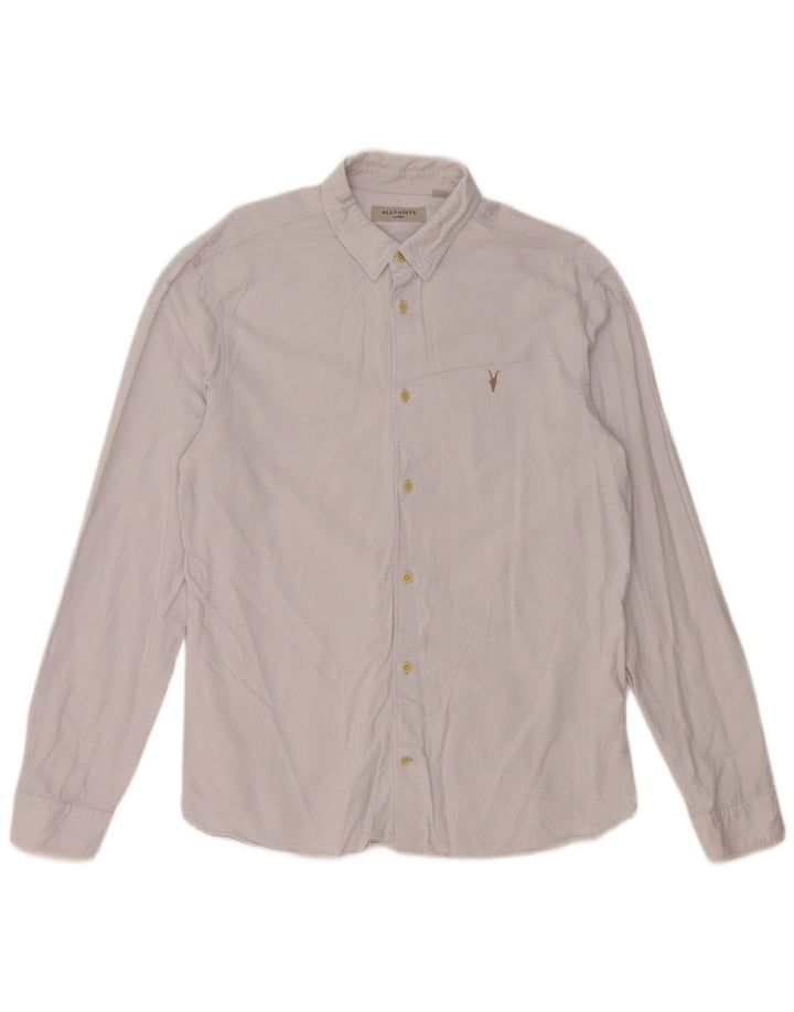 Camisa masculina ALL SAINTS grande algodão cinza