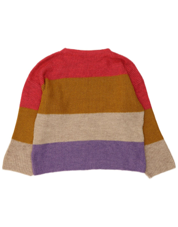 Suéter feminino Marks & Spencer com gola canoa Reino Unido 14 médio multicolorido