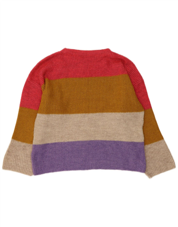 Suéter feminino Marks & Spencer com gola canoa Reino Unido 14 médio multicolorido