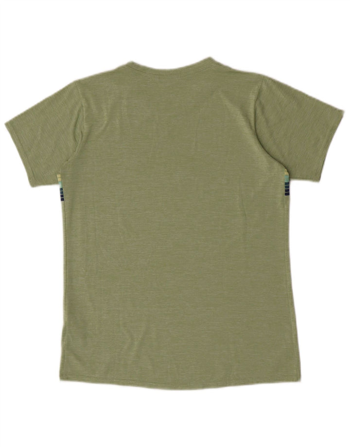Camiseta masculina Patagonia Top pequeno poliéster listrado verde