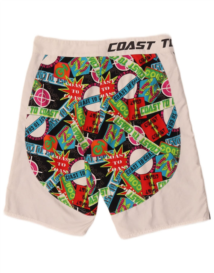 Coast Mens Graphic Natação Shorts Médio Poliéster Multicolorido