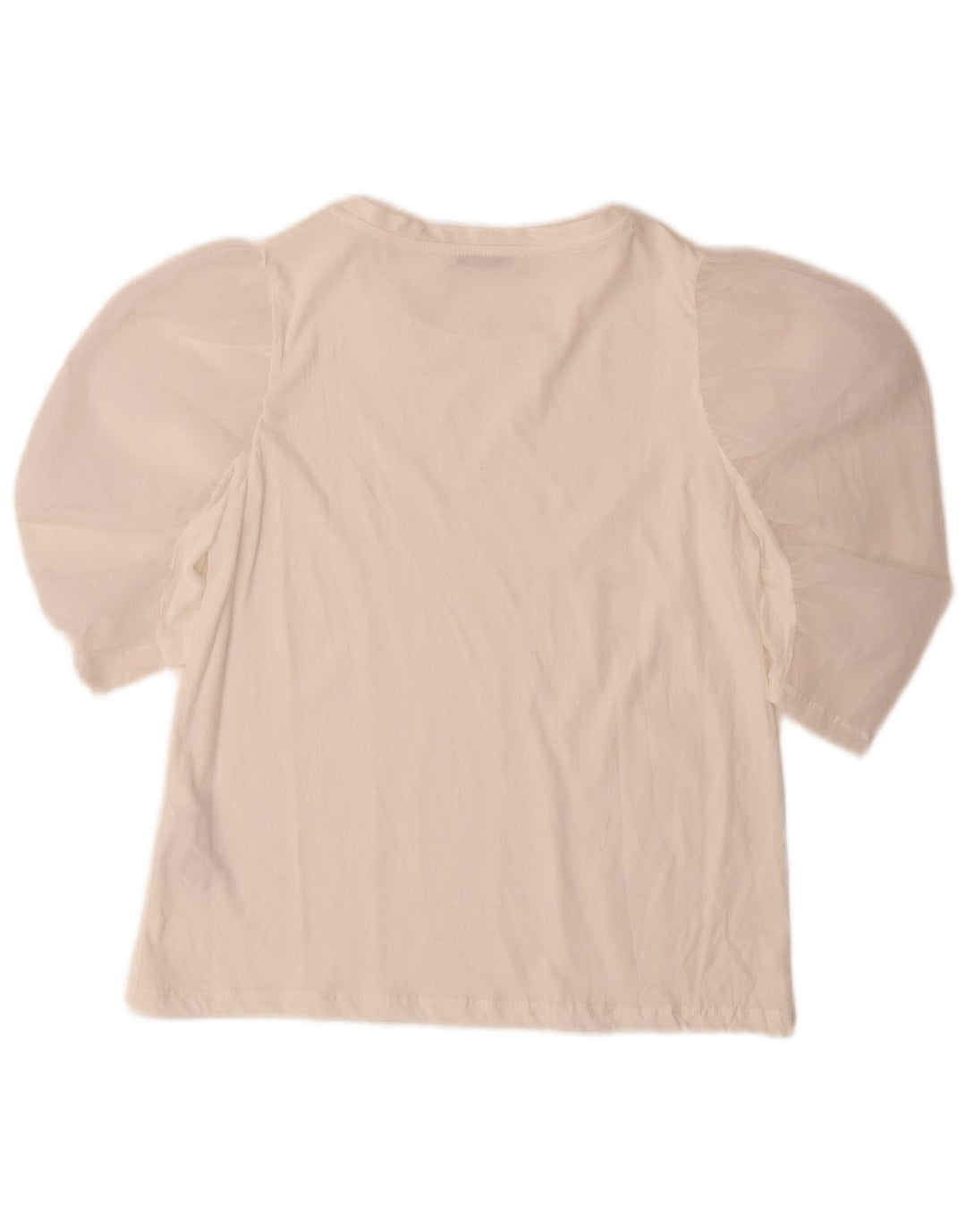 Blusa feminina Zara Top UK 10 pequeno algodão branco