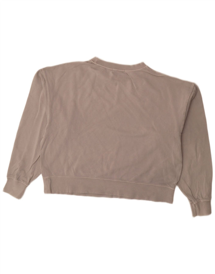 Zara Womens Oversized Sweatshirt Jumper Reino Unido 16 Grande Algodão Cinza
