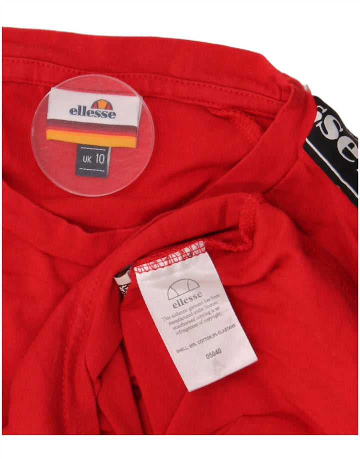 Body gráfico feminino Ellesse UK 10 pequeno algodão colorblock vermelho