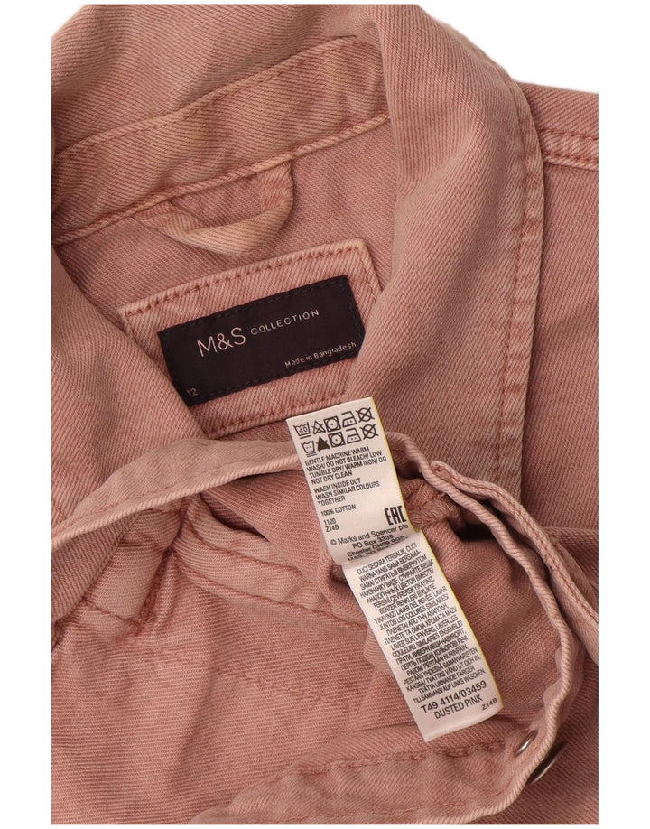 Jaqueta jeans feminina Marks & Spencer Reino Unido 12 algodão rosa médio