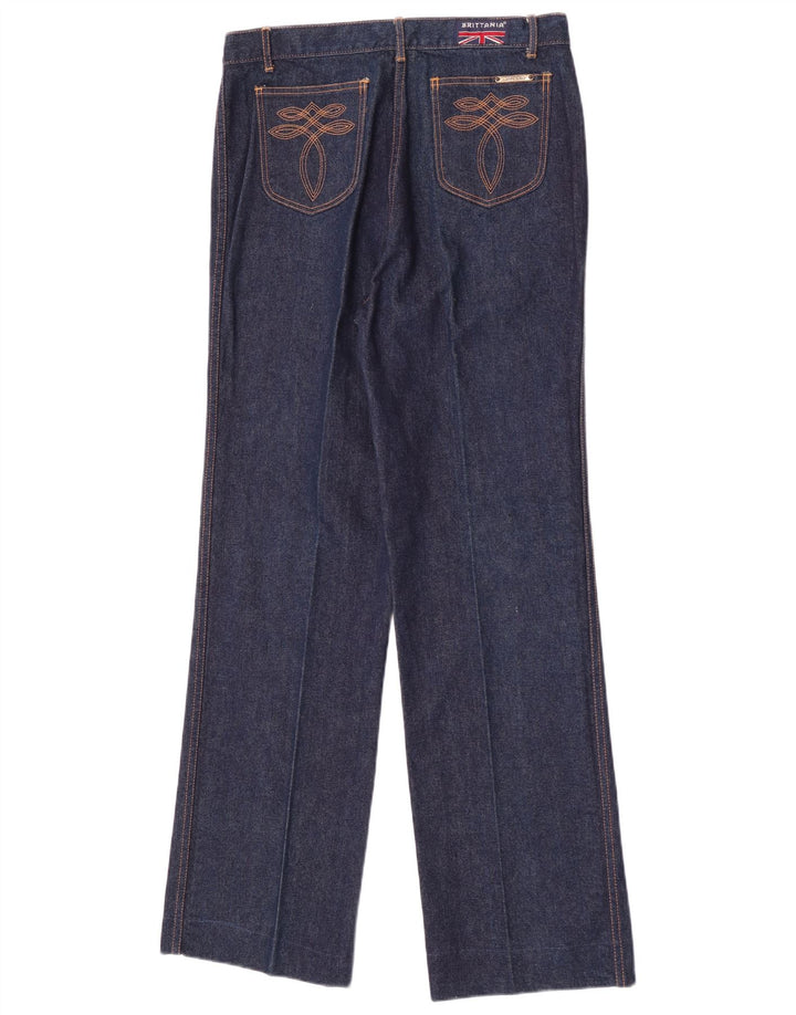 Jeans retos femininos vintage W34 L32 algodão azul marinho