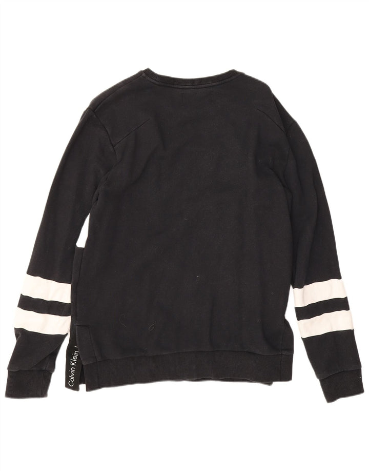 Calvin Klein Jeans moletom masculino jumper médio preto colorblock algodão