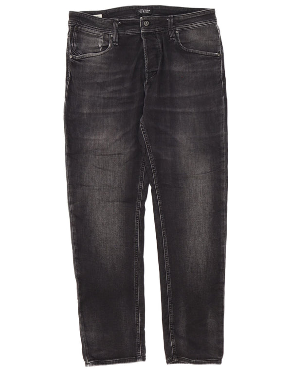 Jack & Jones Masculino Mike Straight Jeans W34 L32 Algodão Cinza