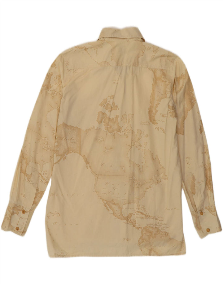 Camisa gráfica feminina ALVIERO MARTINI IT 42 algodão bege médio