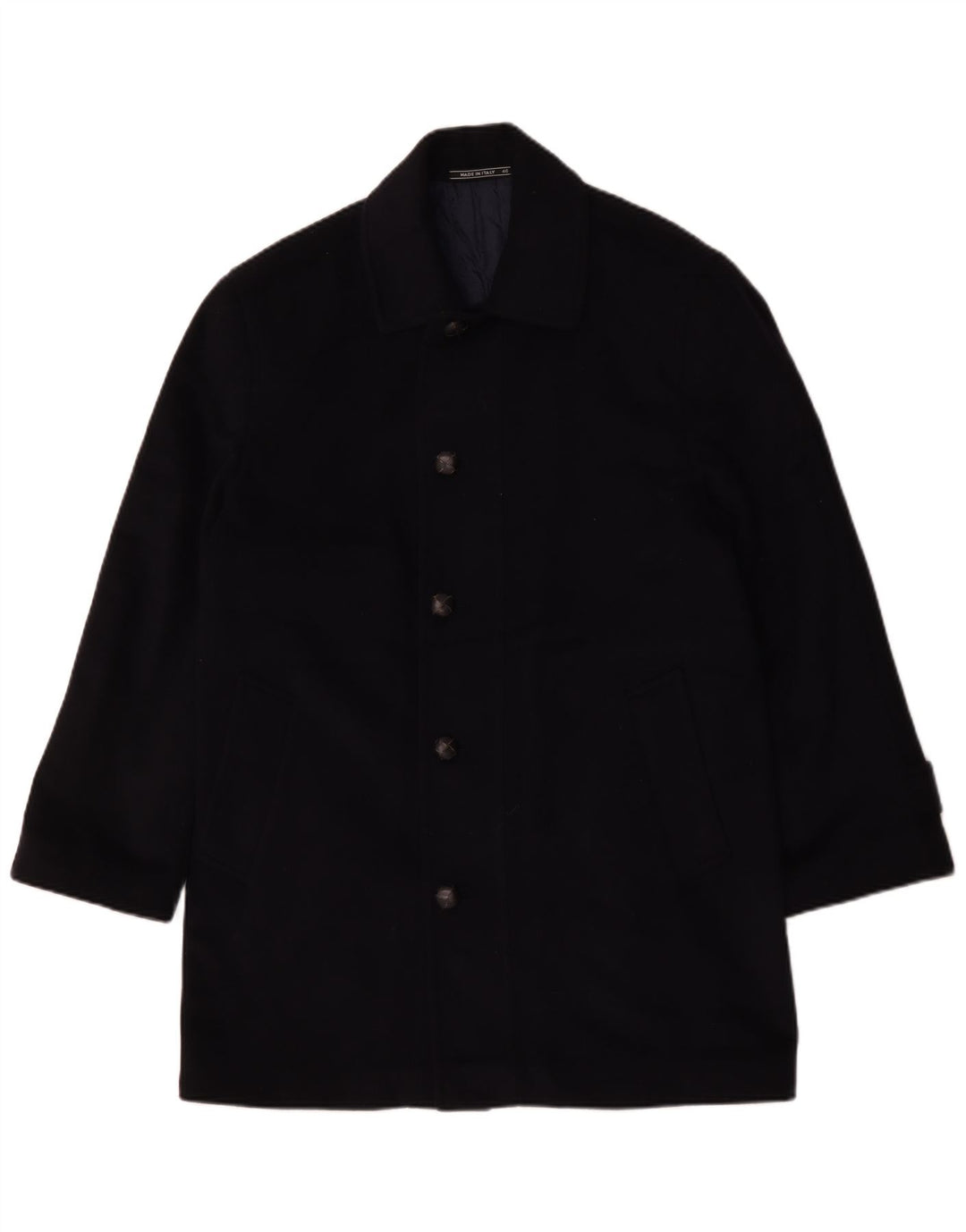 Sobretudo masculino vintage solto IT 46 lã azul marinho pequeno