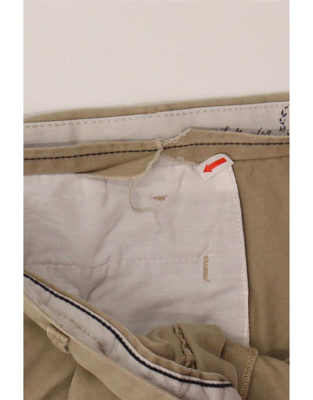 IZOD Mens Pegged Chino Shorts W36 Grande Algodão Bege