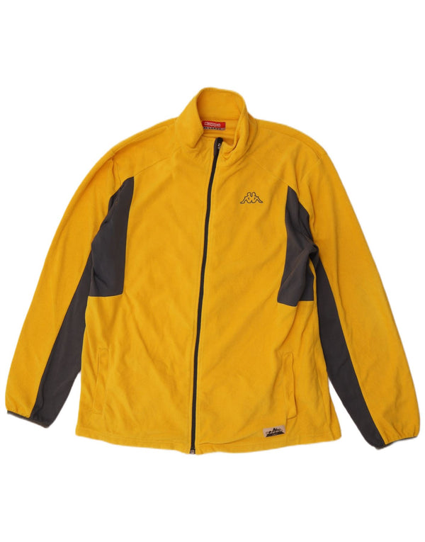 Jaqueta de lã masculina Kappa UK 44 2XL poliéster colorblock amarelo