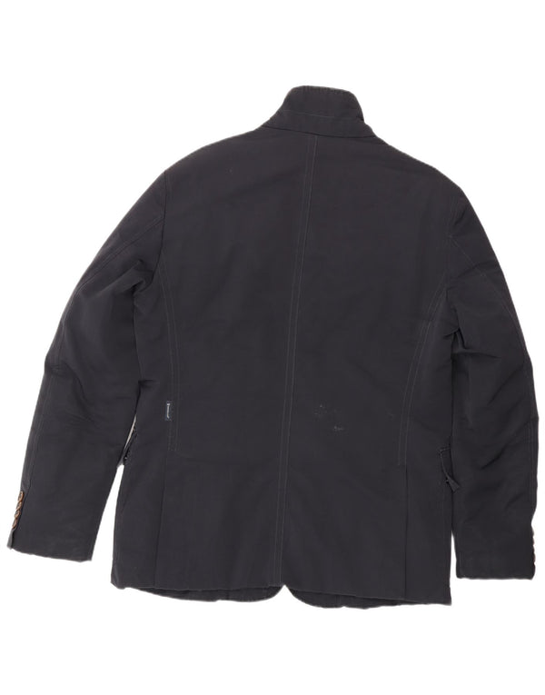 Jaqueta acolchoada masculina Moncler tamanho 4 XL azul marinho poliéster