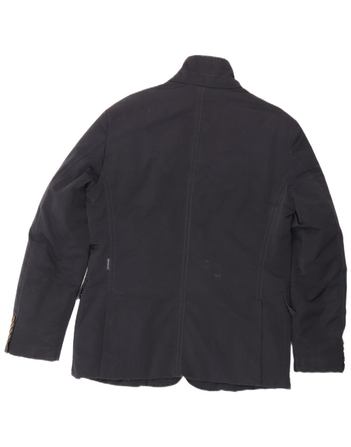 Jaqueta acolchoada masculina Moncler tamanho 4 XL azul marinho poliéster