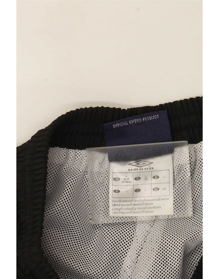 Umbro Calça de treino masculina Joggers grande poliéster preto
