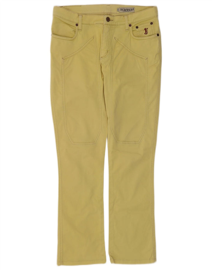 Jeans femininos Jeckerson Bootcut W29 L28 algodão amarelo