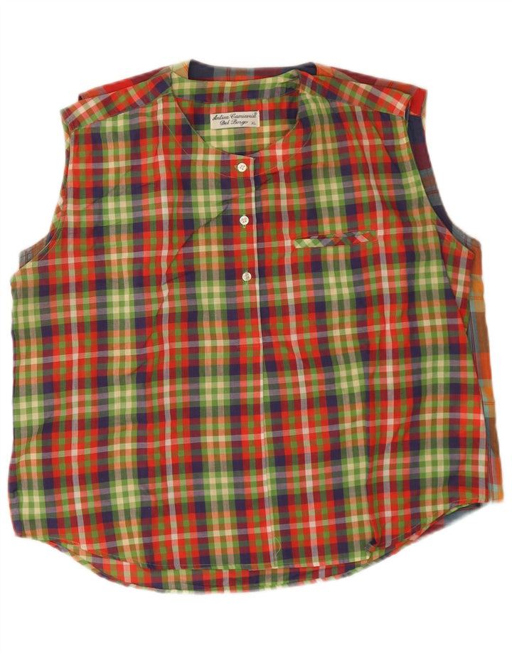 Pulôver feminino Antica Camiceria UK 18 XL xadrez multicolorido