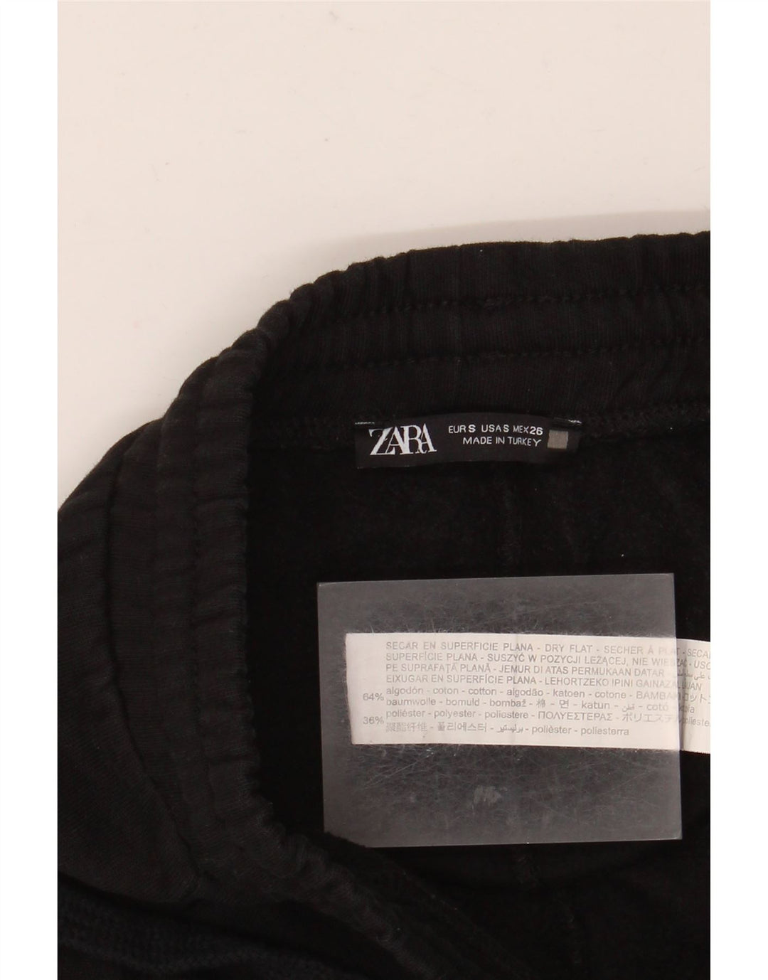 Calça de treino feminina ZARA Reino Unido 8 pequeno algodão preto