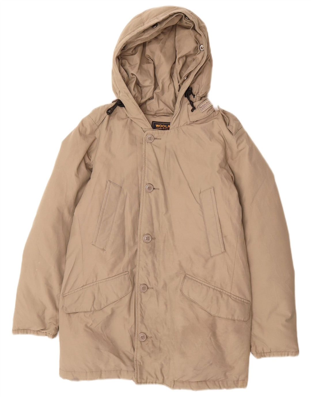 Jaqueta acolchoada com capuz Woolrich Boys 9-10 anos cinza nylon