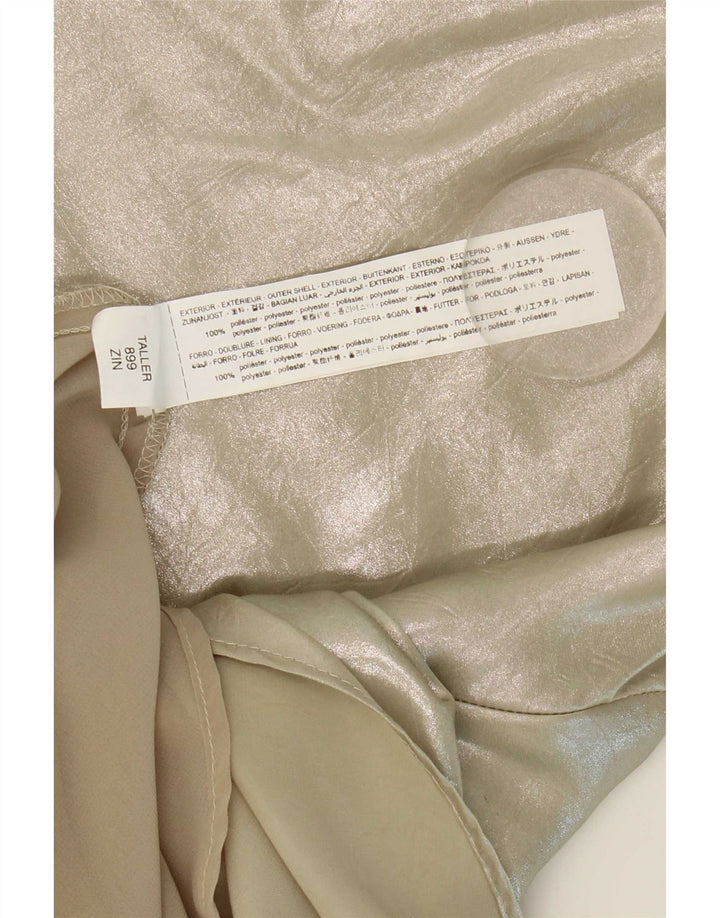 Vestido Halter Feminino Zara UK 6 XS Prata Poliéster