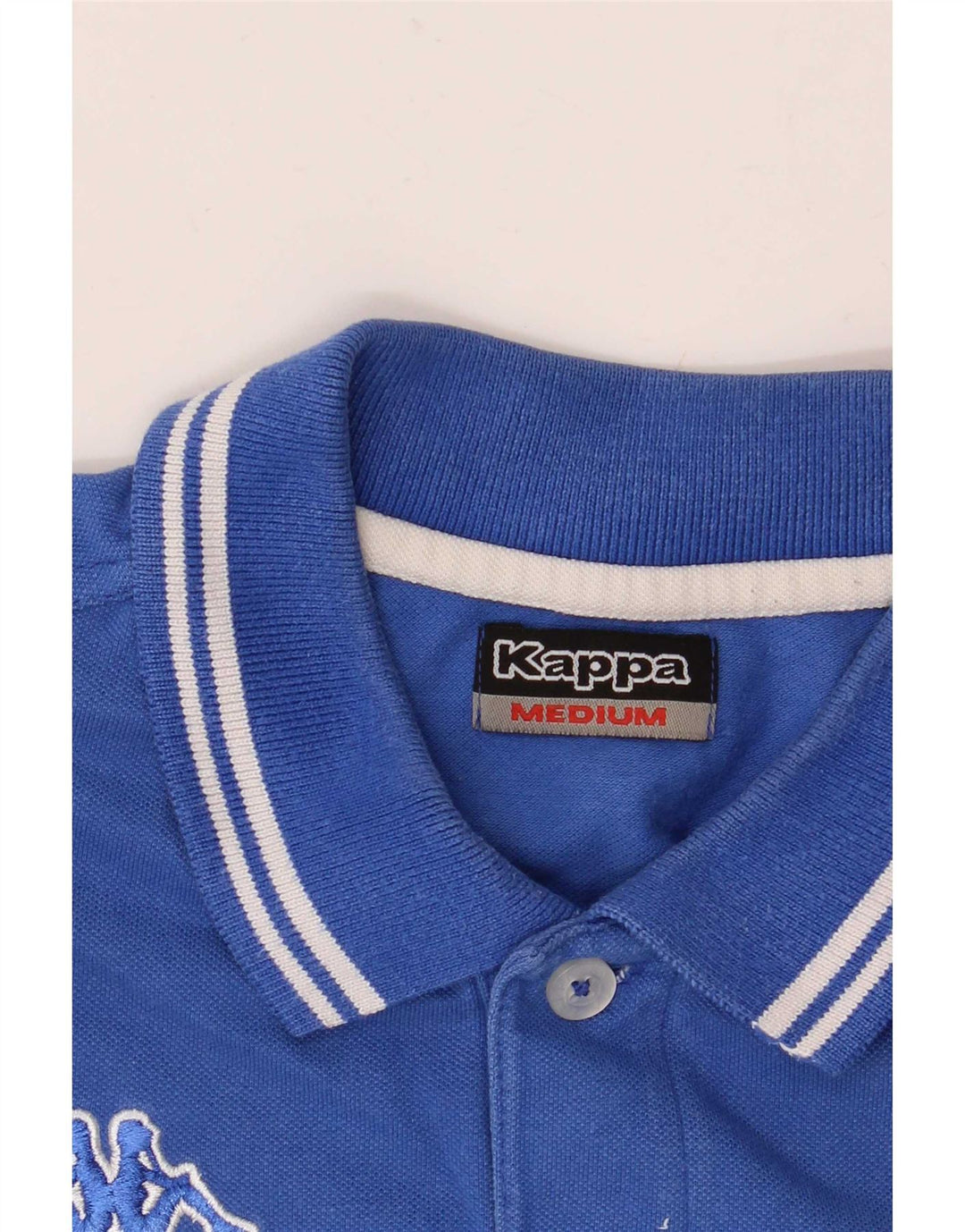 Camisa polo masculina Kappa listrada azul médio