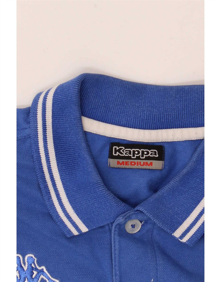 Camisa polo masculina Kappa listrada azul médio