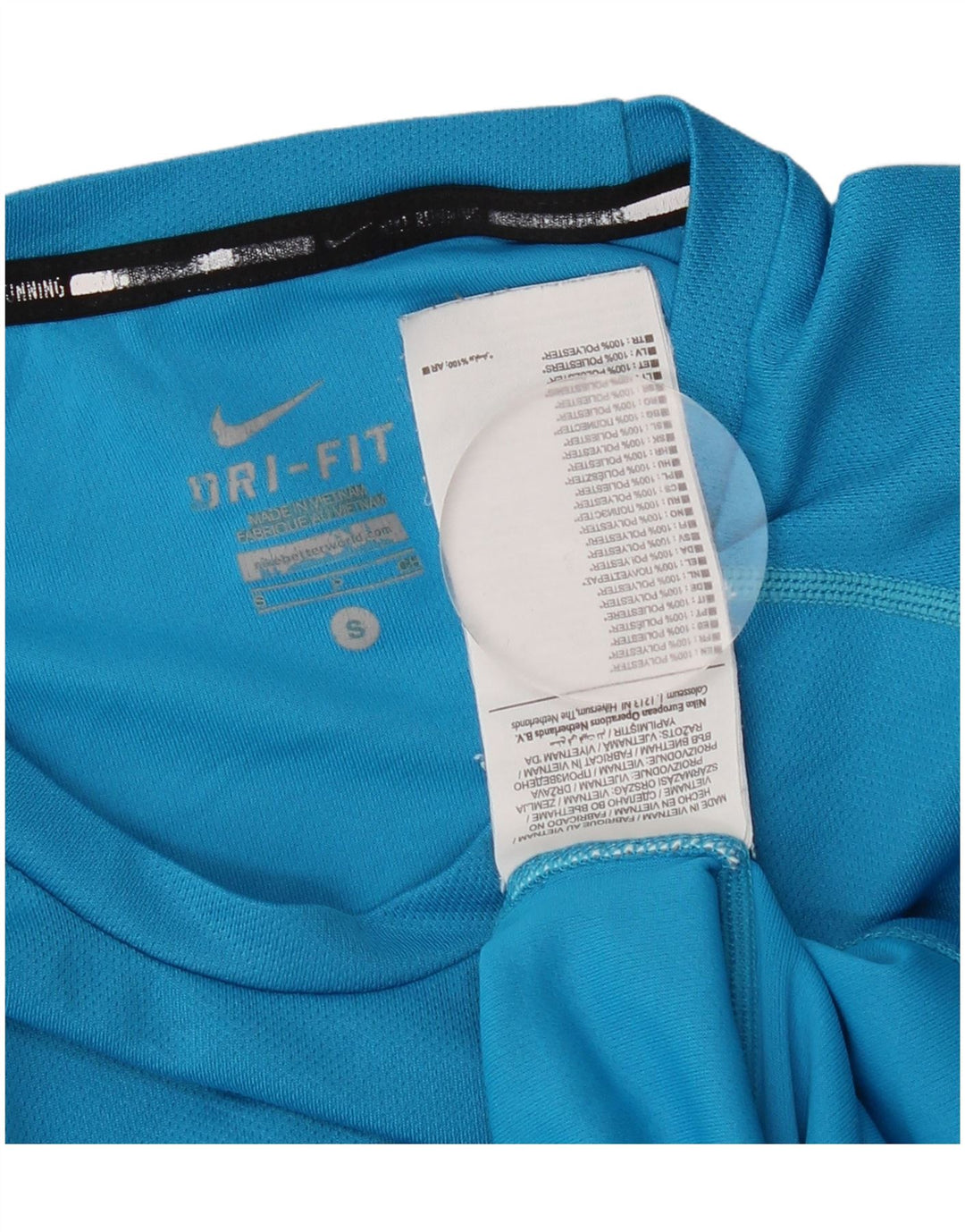 Camiseta masculina Nike Dri Fit Top pequeno azul poliéster