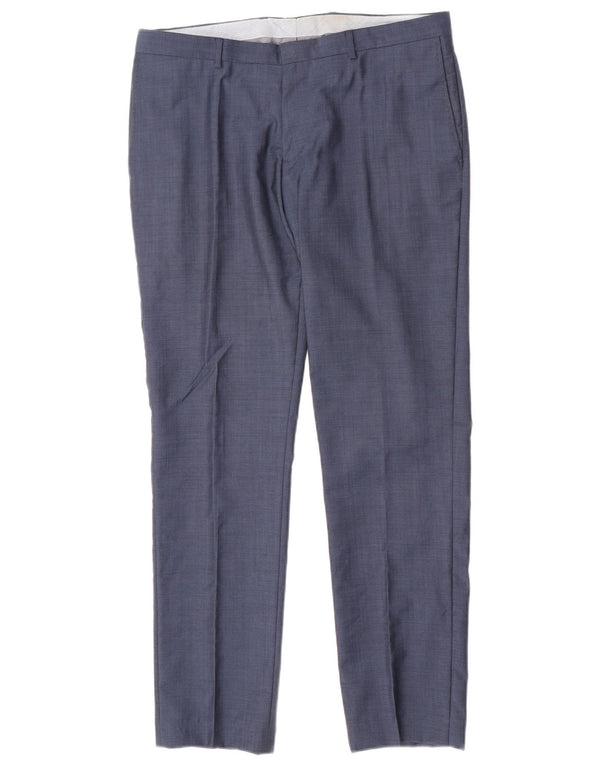 Zara Mens Slim Chino Calças EU 42 Grande W32 L31 Azul