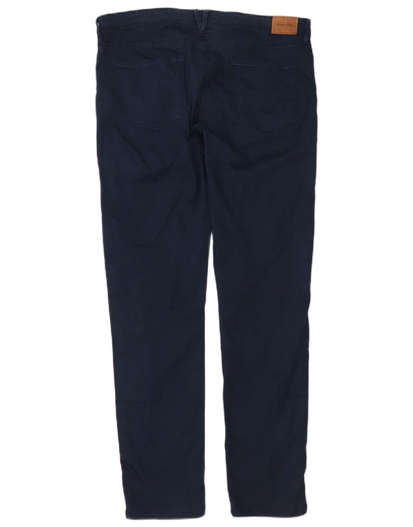 Calça casual masculina Massimo Dutti Slim Fit UE 44 Grande W34 L32 Azul marinho