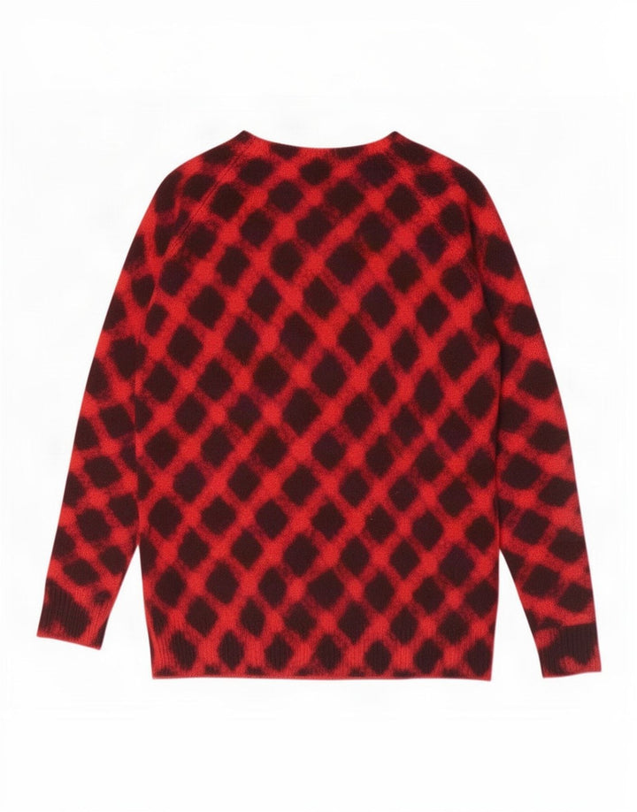 Suéter feminino Marks & Spencer com gola redonda Reino Unido 12 médio vermelho
