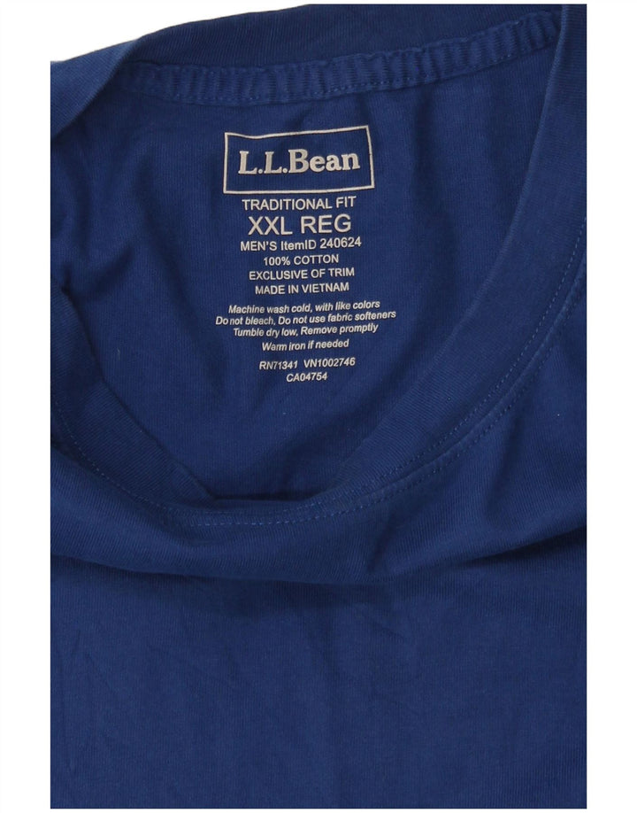 Camiseta masculina de ajuste tradicional L.L.BEAN Top 2XL de algodão azul