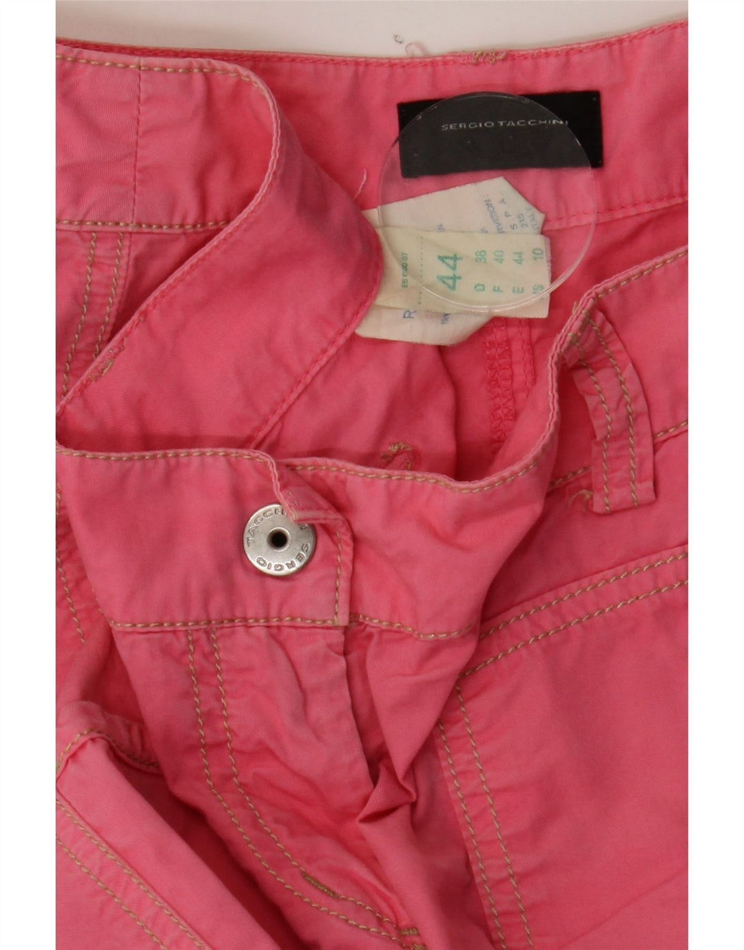 SERGIO TACCHINI Womens Bermuda Shorts IT 44 Medium W30 Pink Cotton Vintage Sergio Tacchini and Second-Hand Sergio Tacchini from Messina Hembry 