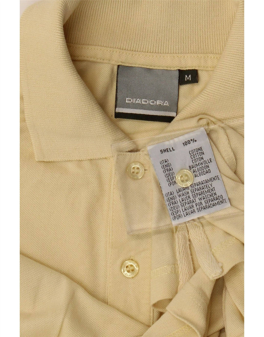 Camisa polo masculina DIADORA algodão amarelo médio
