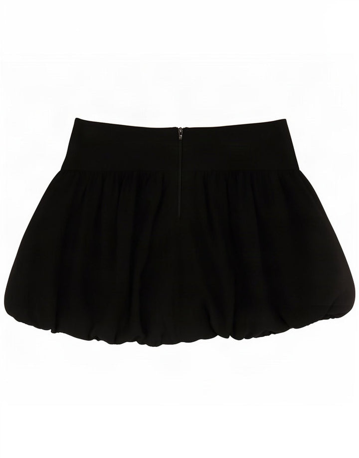Zara Mini saia bolha feminina média W28 poliamida preta
