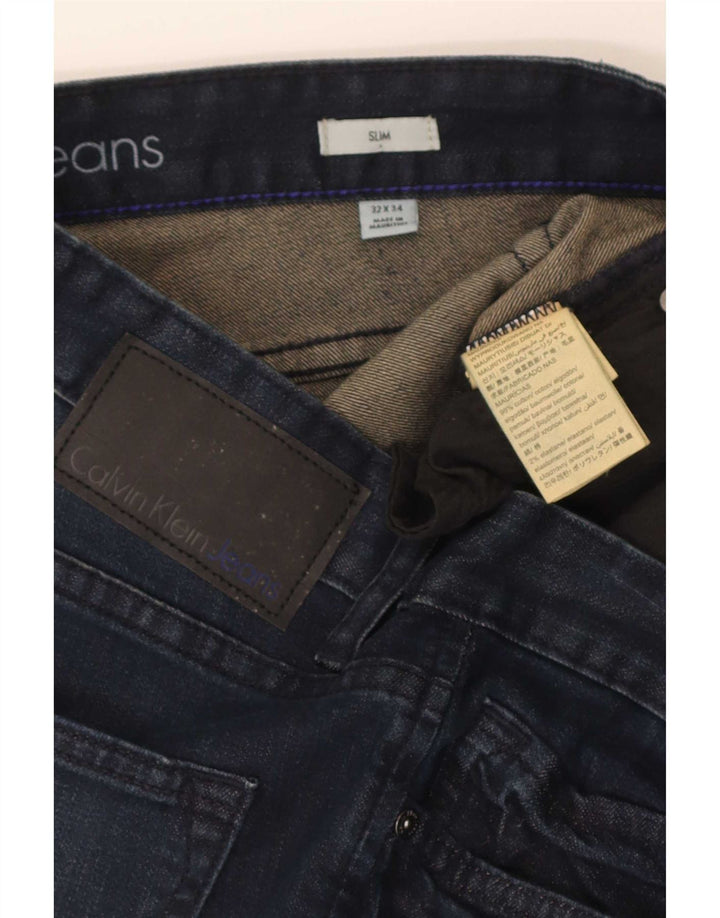 Calvin Klein Jeans Slim Feminino W32 L34 Azul Marinho Algodão
