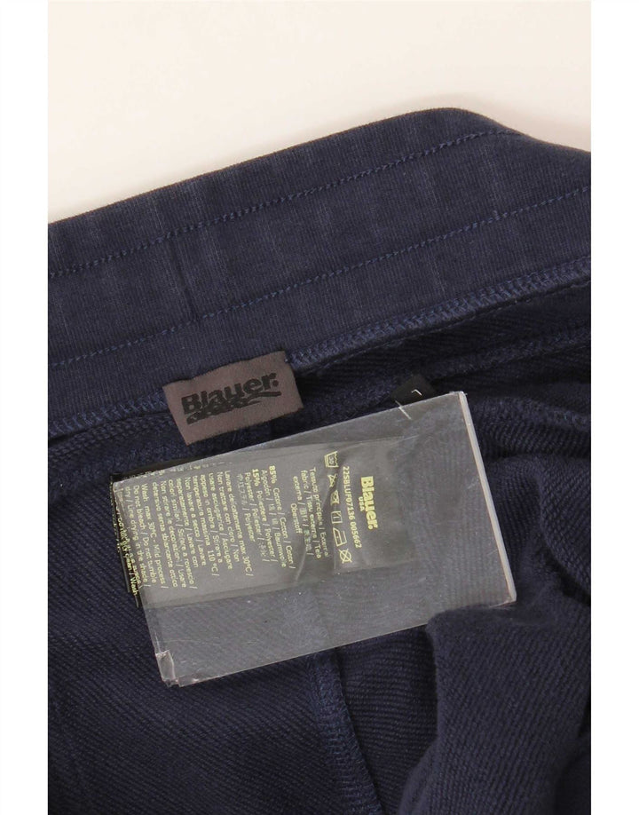 Calça de treino masculina Blauer Joggers grande algodão azul marinho
