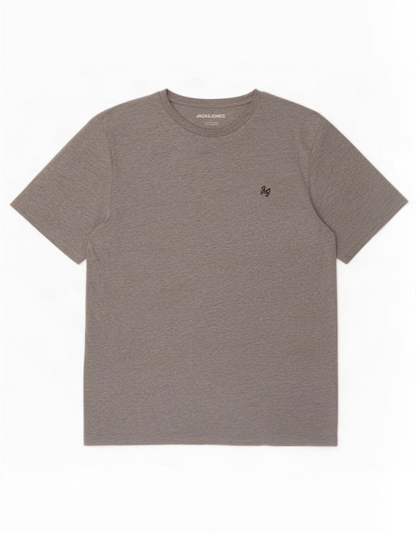 Camiseta masculina Jack & Jones grande algodão cinza