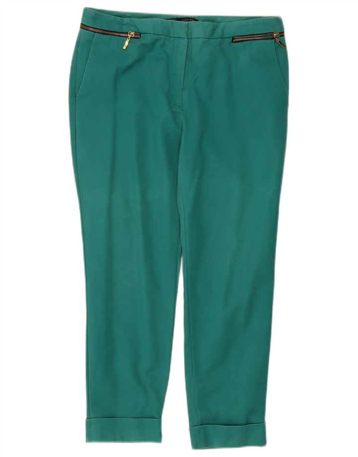 Zara Calça Feminina Slim Cropped EU 40 Médio W30 L25 Verde