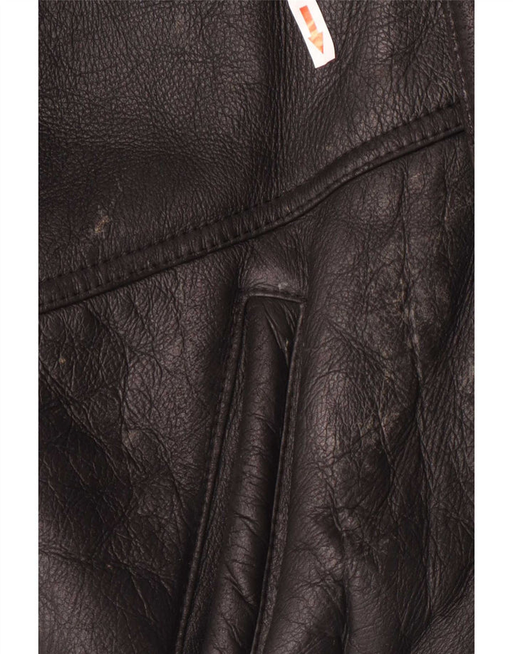 Jaqueta masculina vintage shearling IT 50 grande preta