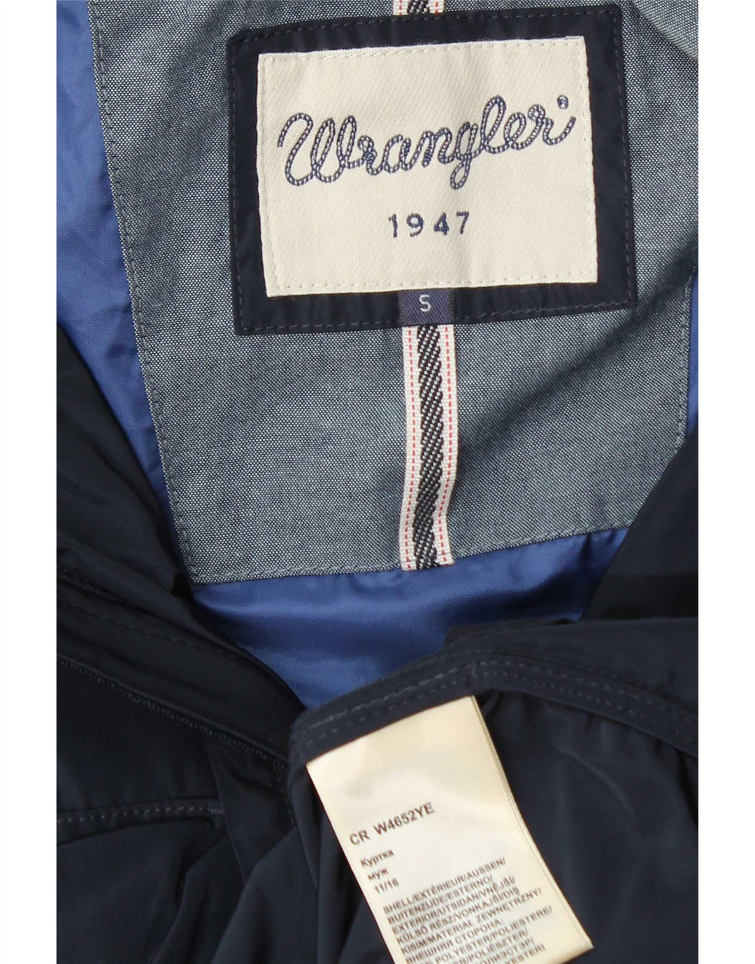 Jaqueta utilitária masculina com capuz Wrangler Reino Unido 36 poliéster azul marinho pequeno